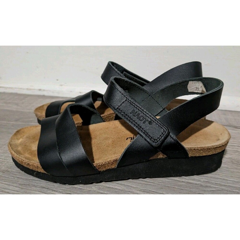 Naot Black Leather Sandals - Picture 5 of 10